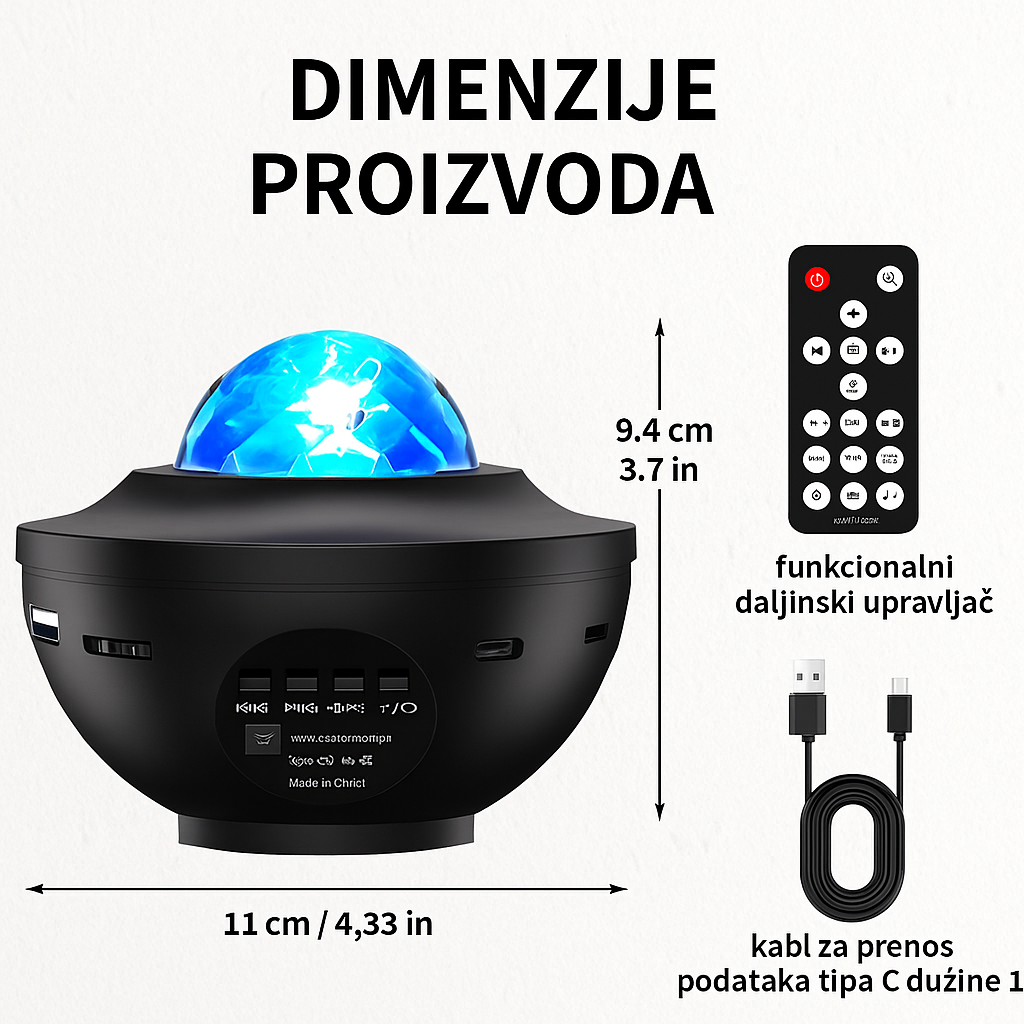 Projektor Zvezdano Nebo + Daljinski + Bluetooth zvučnik