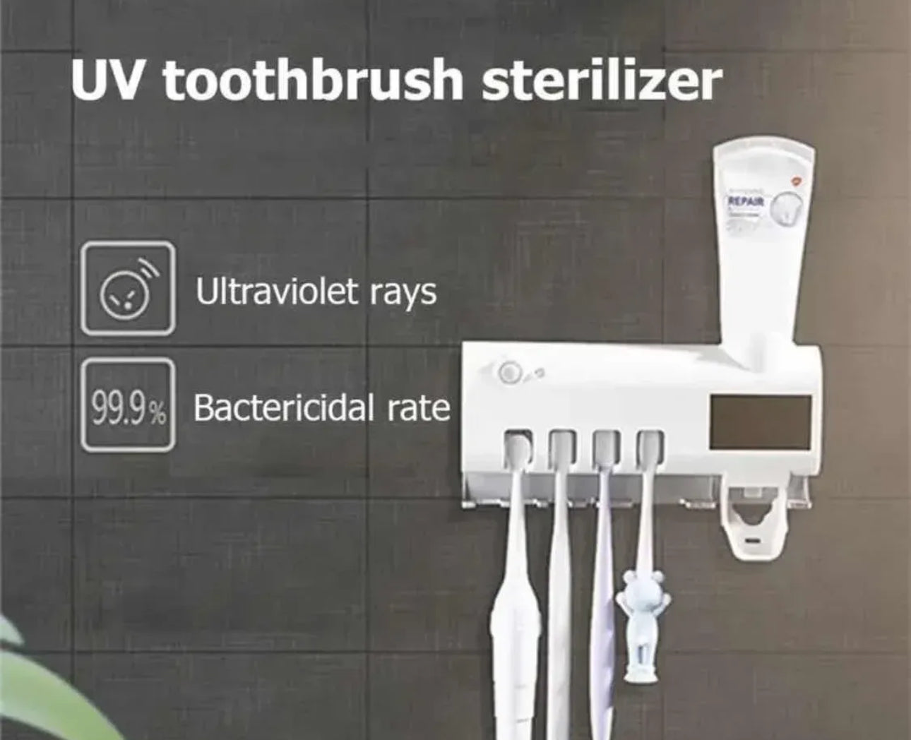 3u1 UV sterilizator + držač za četkice + dozator paste