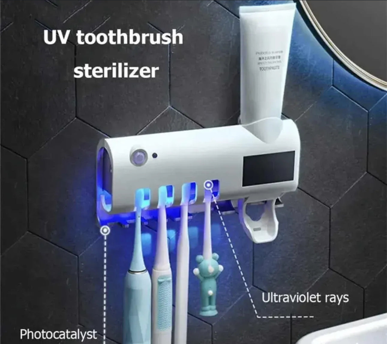 3u1 UV sterilizator + držač za četkice + dozator paste